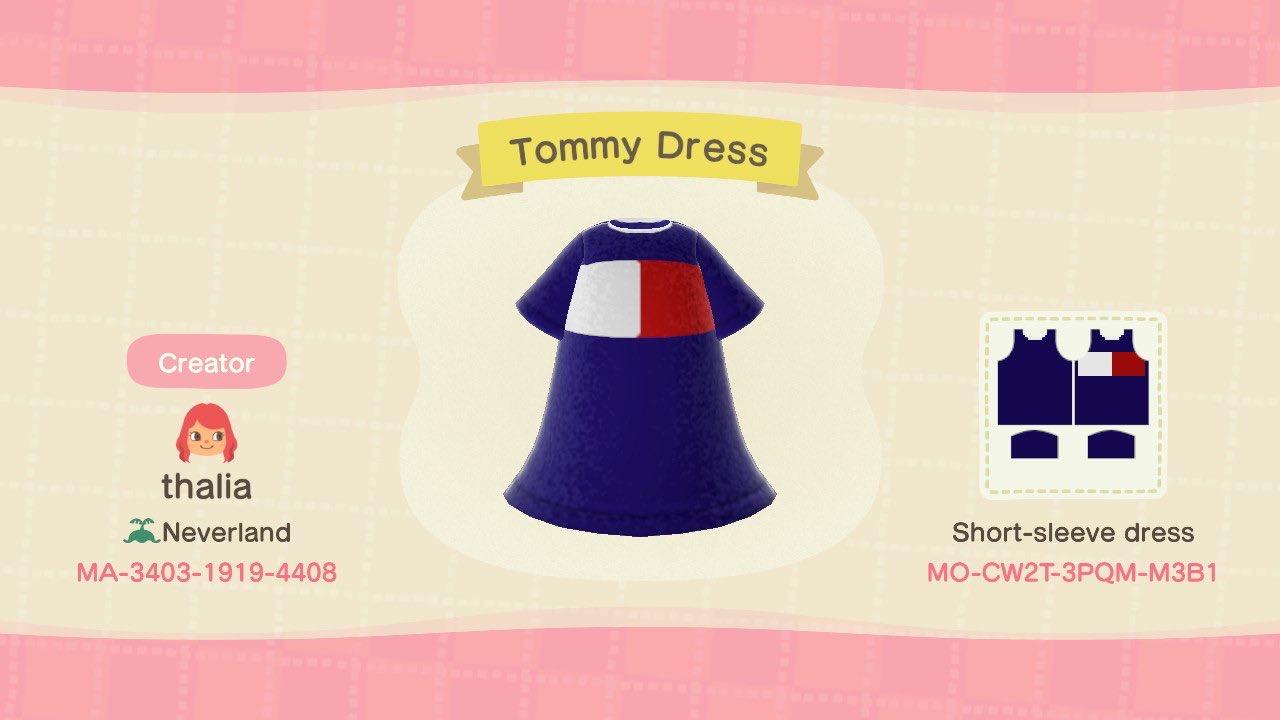 Animal Crossing Design Code: MO-CW2T-3PQM-M3B1 Tommy Dress