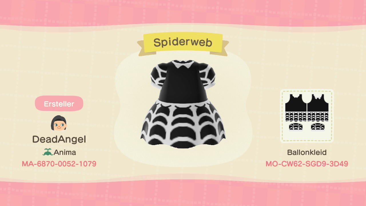 Animal Crossing Design Code: MO-CW62-SGD9-3D49 Spiderweb