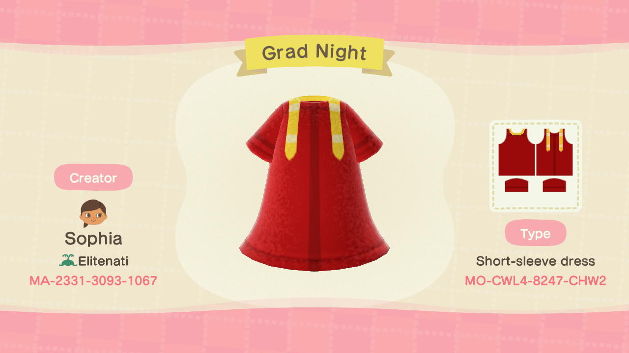 Animal Crossing Design Code: MO-CWL4-8247-CHW2 Grad Night