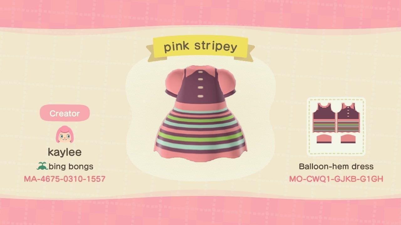 Animal Crossing Design Code: MO-CWQ1-GJKB-G1GH Pink Stripey