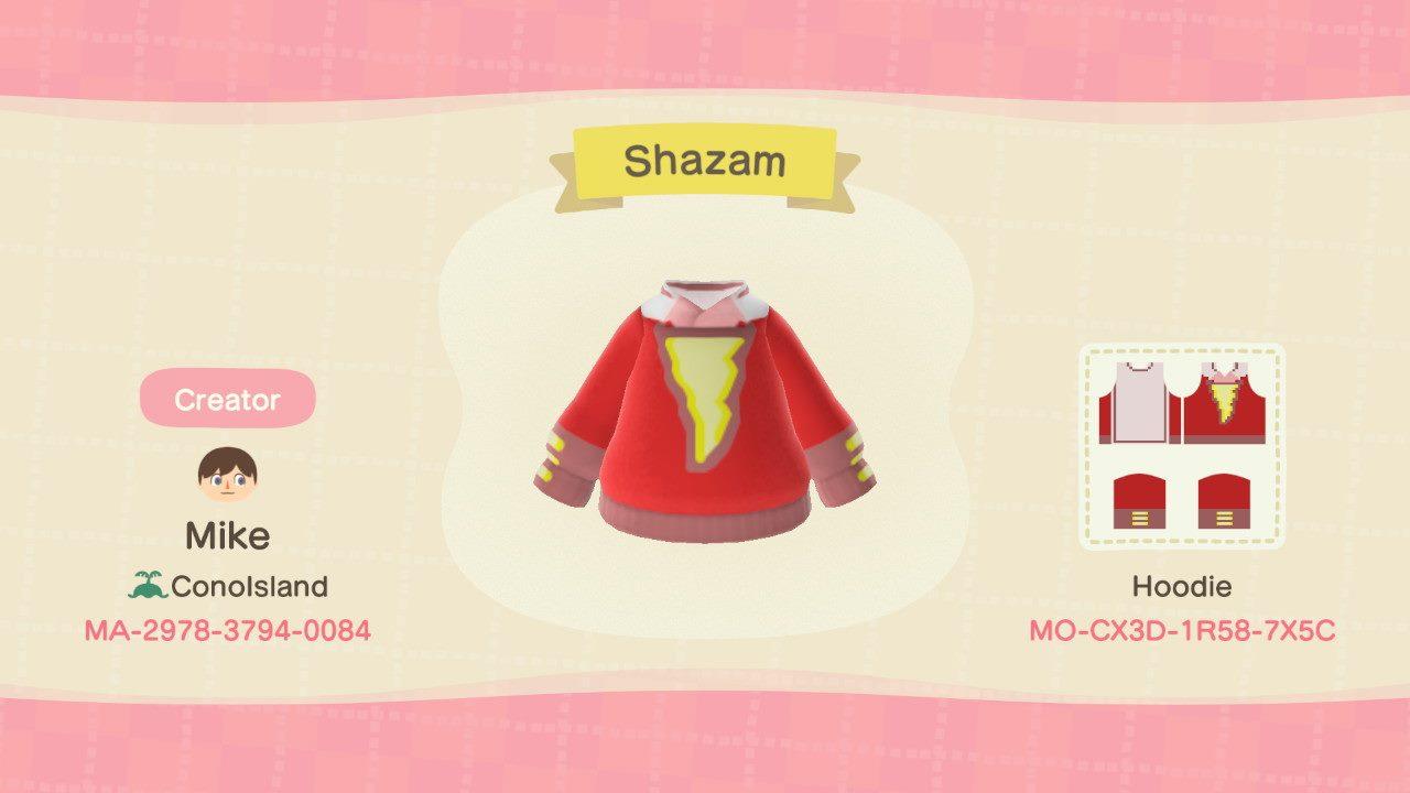 Animal Crossing Design Code: MO-CX3D-1R58-7X5C Shazam