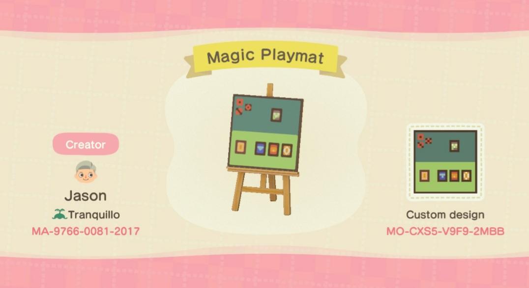 Animal Crossing Design Code: MO-CXS5-V9F9-2MBB Magic Playmat