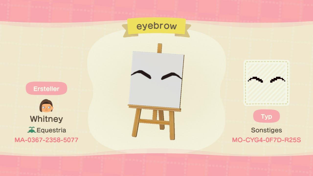 Animal Crossing Design Code: MO-CYG4-0F7D-R25S eyebrows black