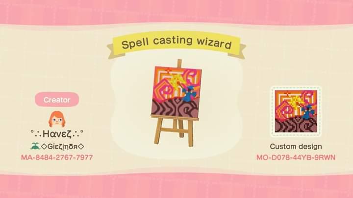 Animal Crossing Design Code: MO-D078-44YB-9RWN Spell casting wizard