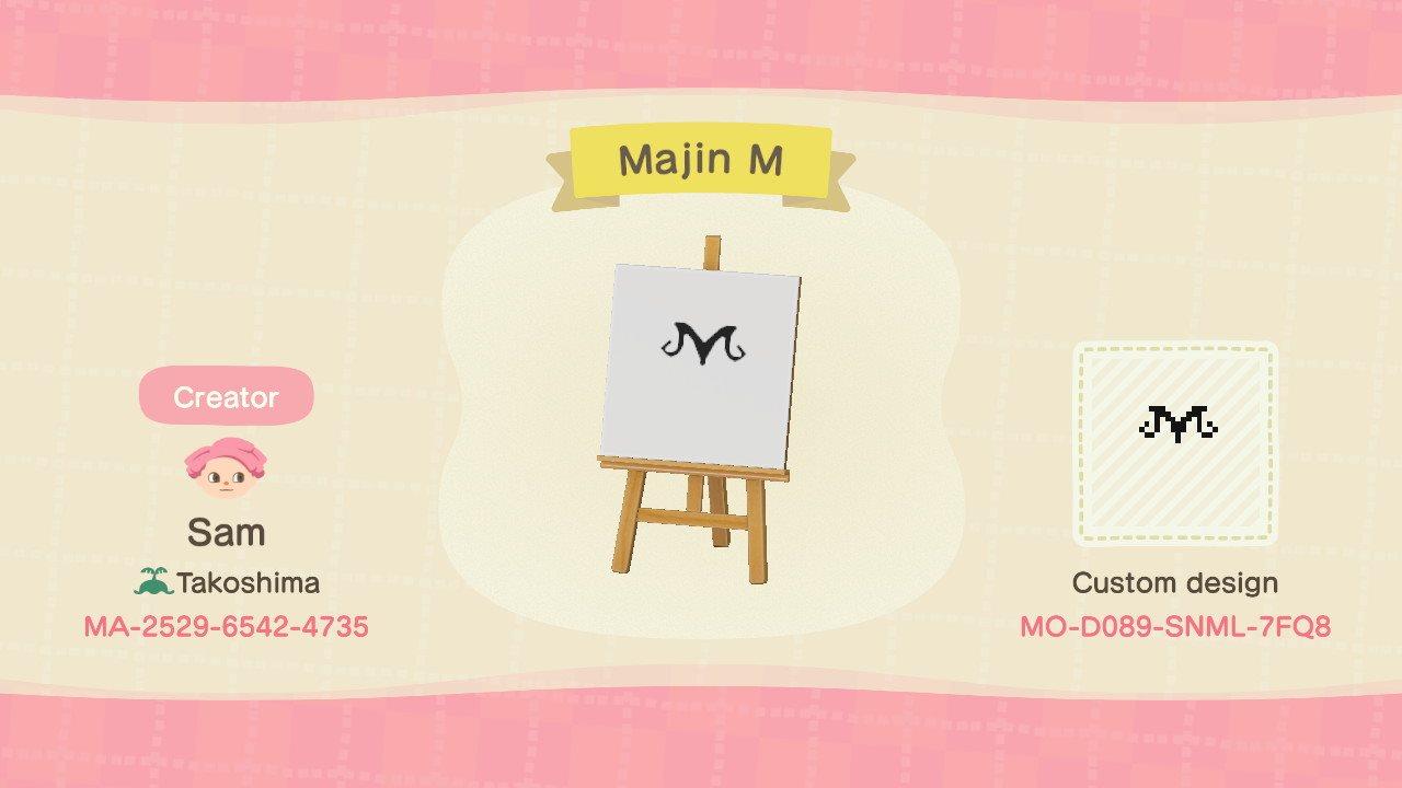 Animal Crossing Design Code: MO-D089-SNML-7FQ8 Majin M