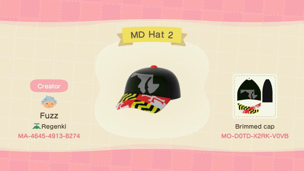 Animal Crossing Design Code: MO-D0TD-X2RK-V0VB MD Hat 2