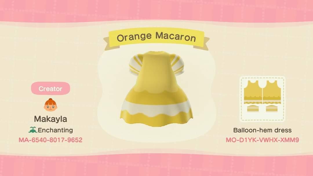 Animal Crossing Design Code: MO-D1YK-VWHX-XMM9 Orange Macaron