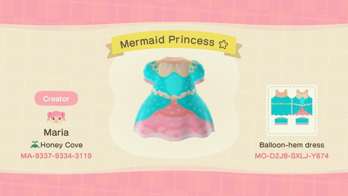 Animal Crossing Design Code: MO-D2J8-SXLJ-Y674 Mermaid Princess ✰
