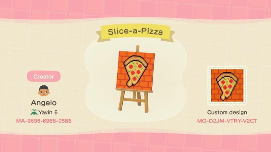Animal Crossing Design Code: MO-D2JM-VTRY-V2CT Slice-a-Pizza