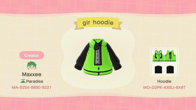 Animal Crossing Design Code: MO-D2PK-KXBJ-6X4T Gir Hoodie