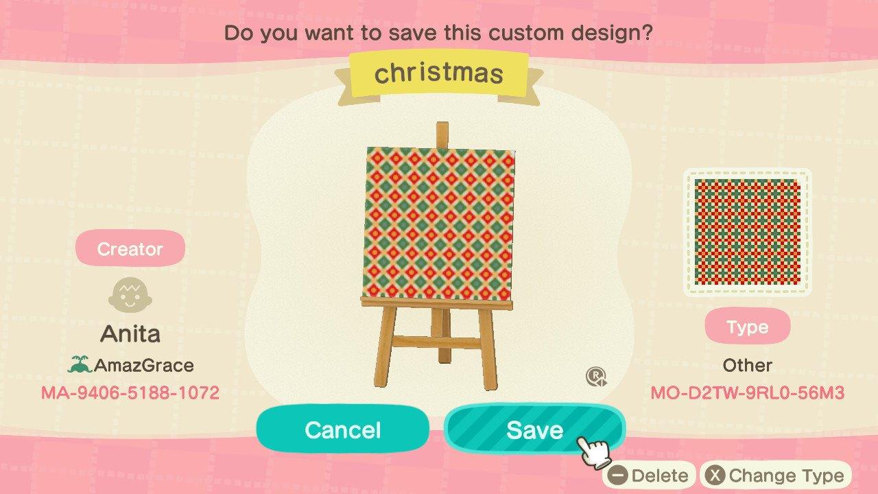 Animal Crossing Design Code: MO-D2TW-9RL0-56M3 Christmas pattern
