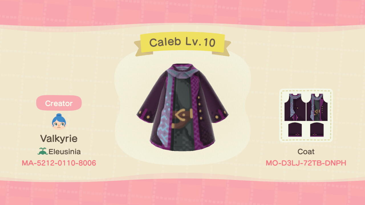 Animal Crossing Design Code: MO-D3LJ-72TB-DNPH Caleb Lv. 10