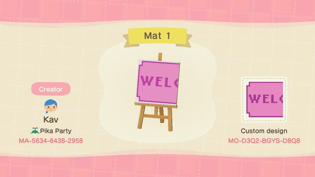 Animal Crossing Design Code: MO-D3Q2-BGYS-D8Q8 Welcome Mat 1/2