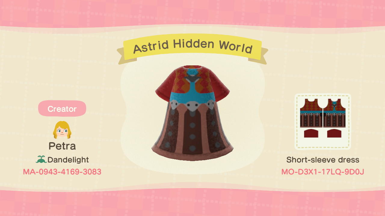 Animal Crossing Design Code: MO-D3X1-17LQ-9D0J Astrid Hidden World