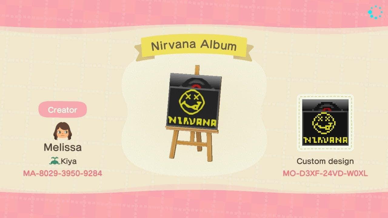 Animal Crossing Design Code: MO-D3XF-24VD-W0XL Nirvana Album