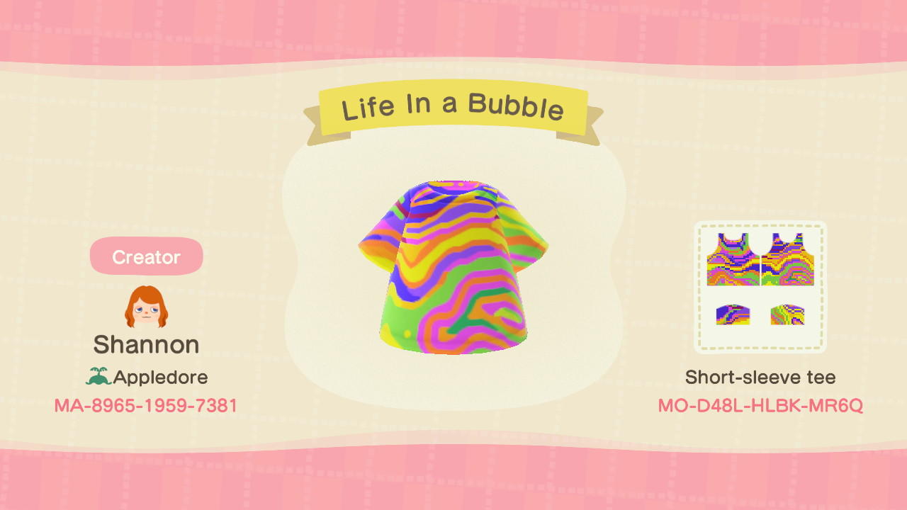 Animal Crossing Design Code: MO-D48L-HLBK-MR6Q Life in a Bubble