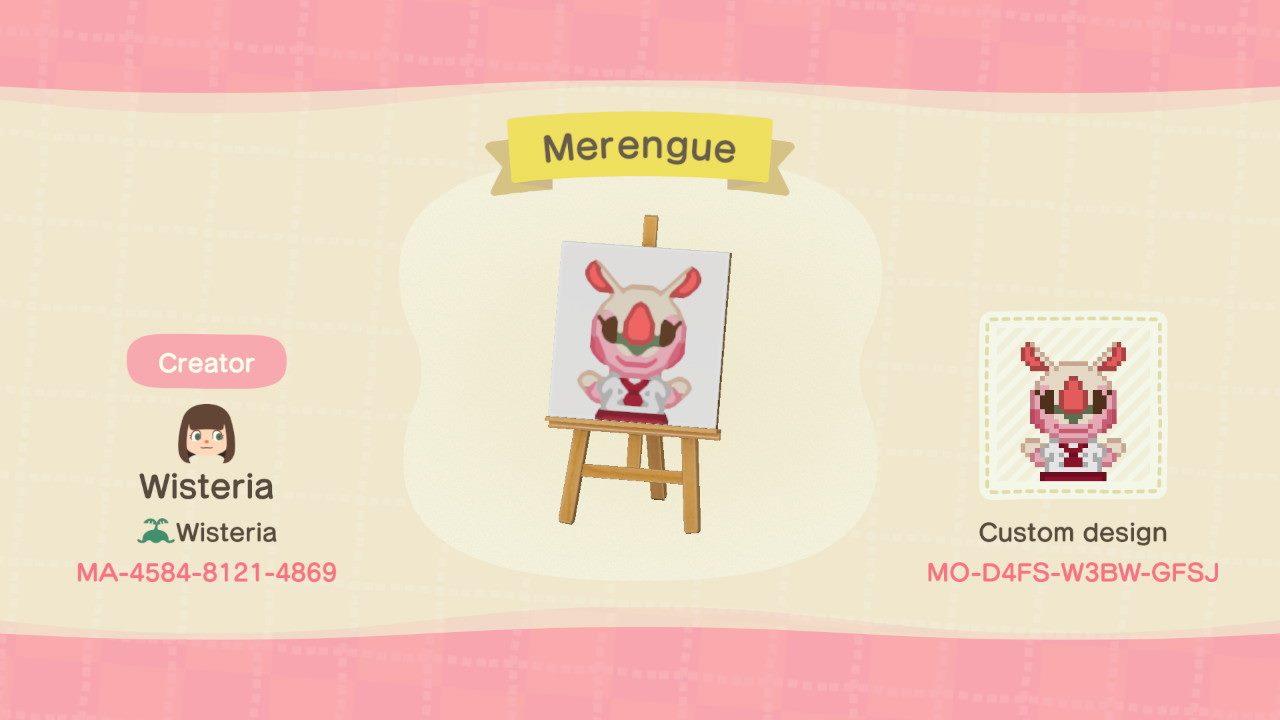 Animal Crossing Design Code: MO-D4FS-W3BW-GFSJ Merengue