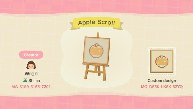 Animal Crossing Design Code: MO-D55K-KK5X-82YQ Apple Scroll