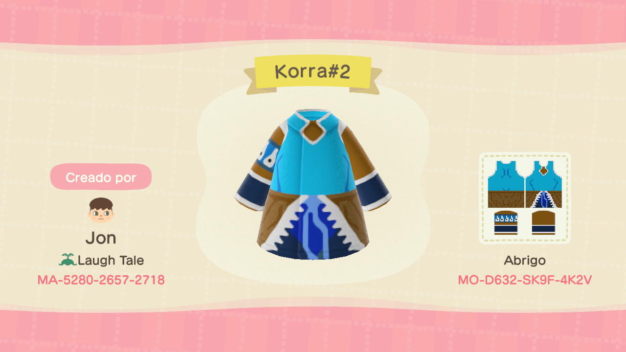 Animal Crossing Design Code: MO-D632-SK9F-4K2V The Legend of Korra