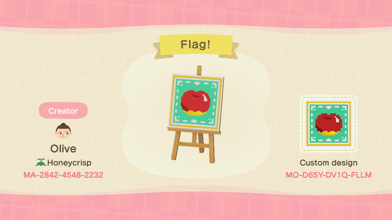 Animal Crossing Design Code: MO-D65Y-DV1Q-FLLM Flag!