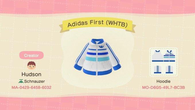 Animal Crossing Design Code: MO-D6G5-49L7-BC3B Adidas First (WHTB)