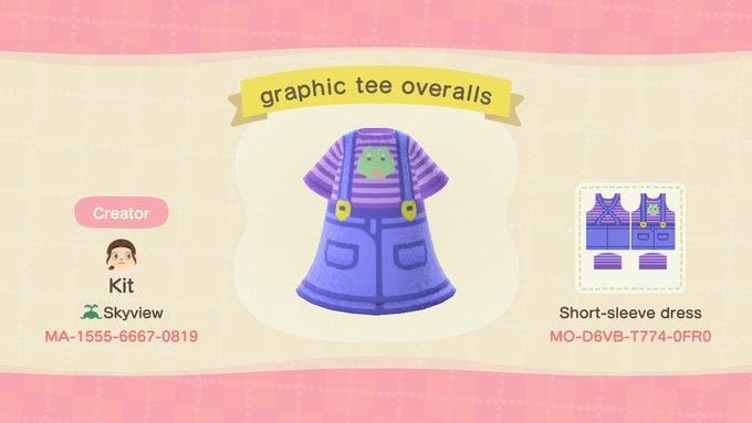 Animal Crossing Design Code: MO-D6VB-T774-0FR0 graphic tee overalls