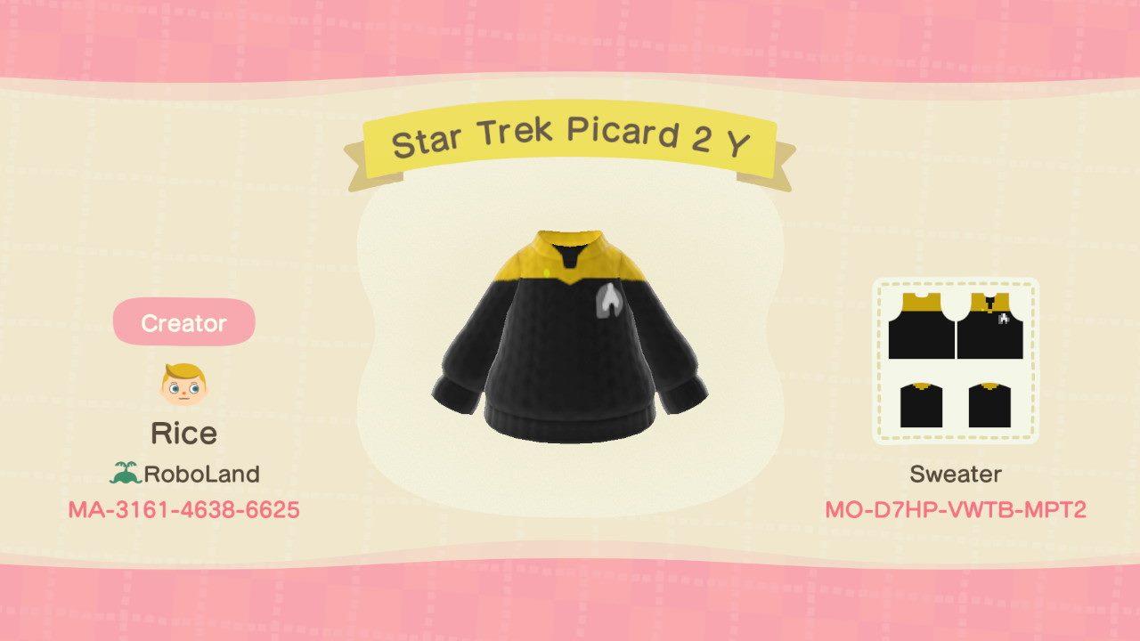 Animal Crossing Design Code: MO-D7HP-VWTB-MPT2 Star Trek Picard 2 Y