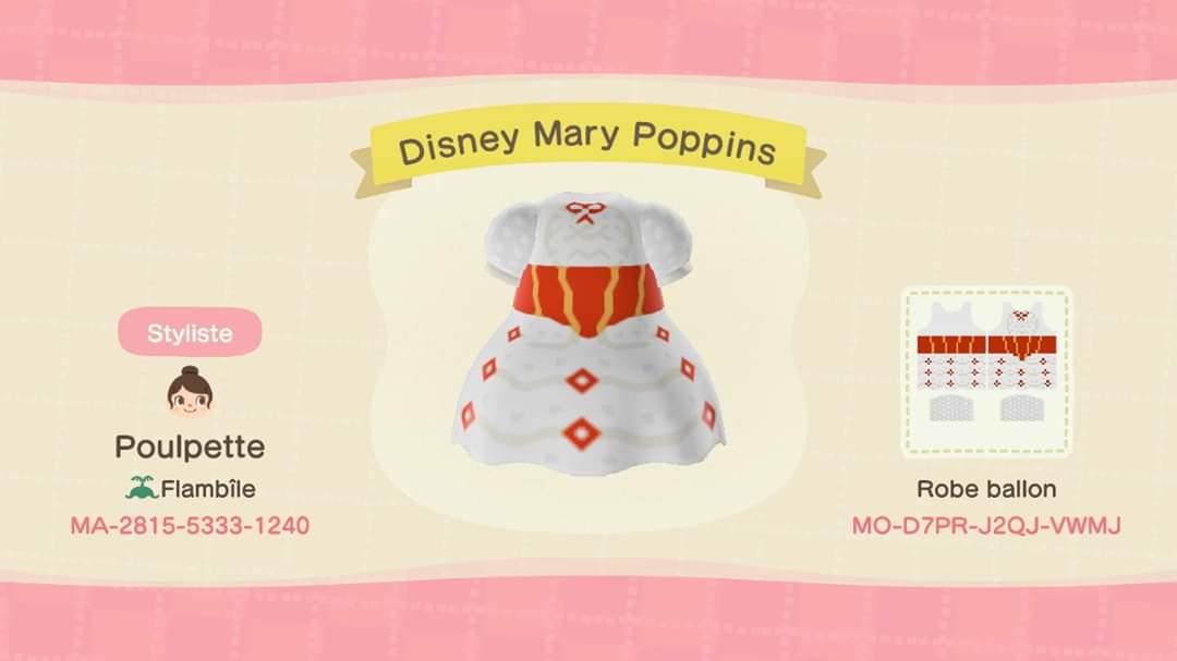 Animal Crossing Design Code: MO-D7PR-J2QJ-VWMJ Disney Mary Poppins
