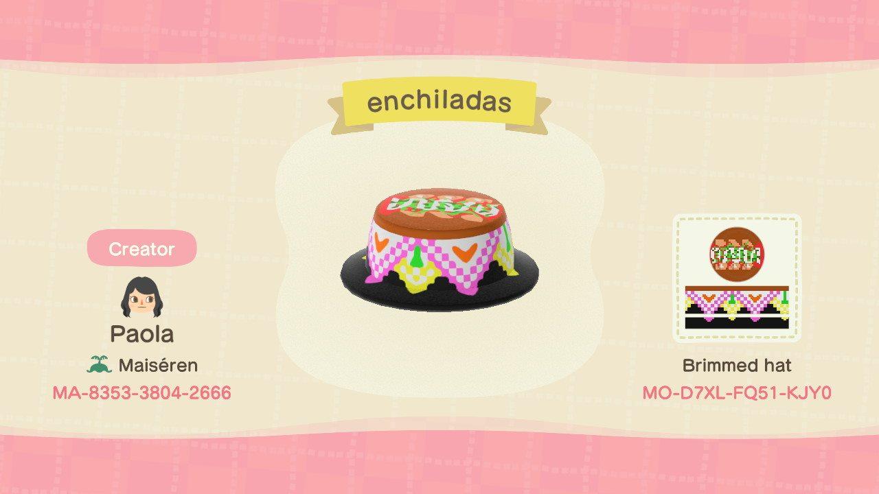 Animal Crossing Design Code: MO-D7XL-FQ51-KJY0 enchiladas