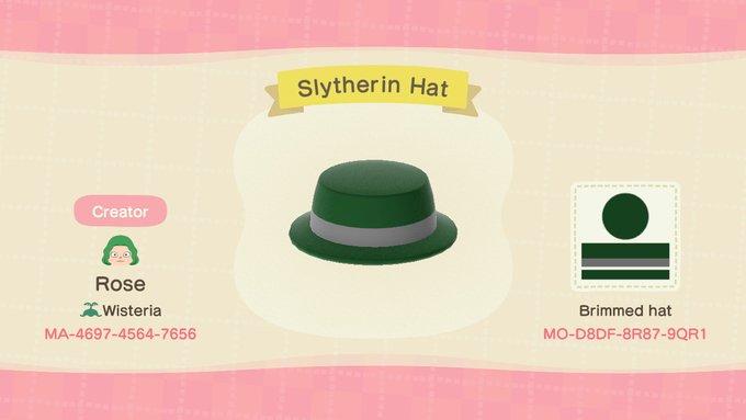 Animal Crossing Design Code: MO-D8DF-8R87-9QR1 Slytherin Hat