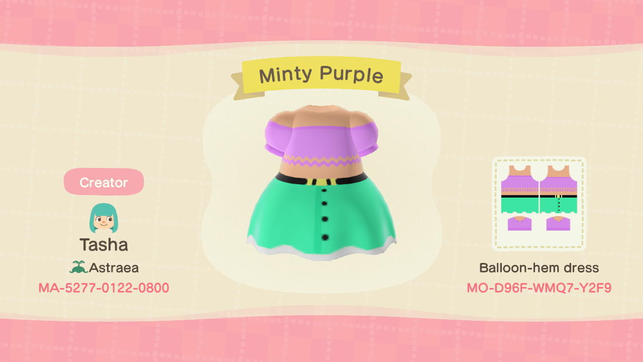 Animal Crossing Design Code: MO-D96F-WMQ7-Y2F9 Minty Purple