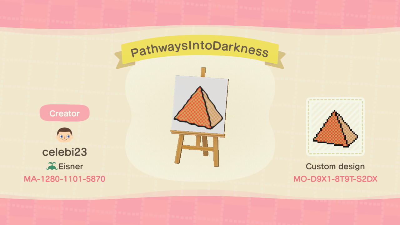 Animal Crossing Design Code: MO-D9X1-8T9T-S2DX PathwaysIntoDarkness
