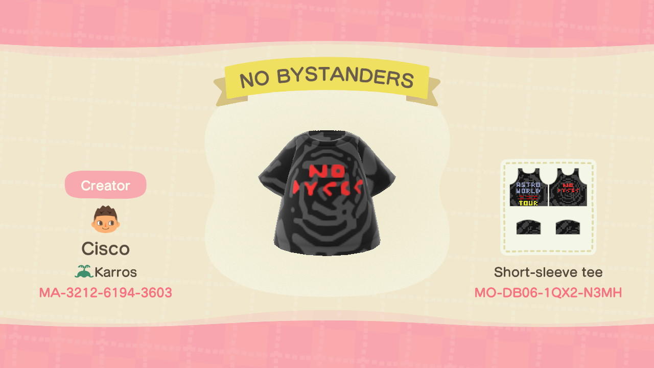 Animal Crossing Design Code: MO-DB06-1QX2-N3MH NO BYSTANDERS