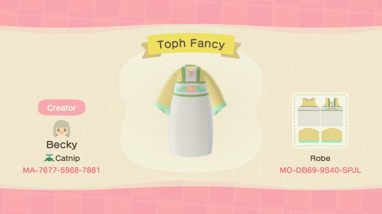 Animal Crossing Design Code: MO-DB69-9S40-SPJL Toph Fancy