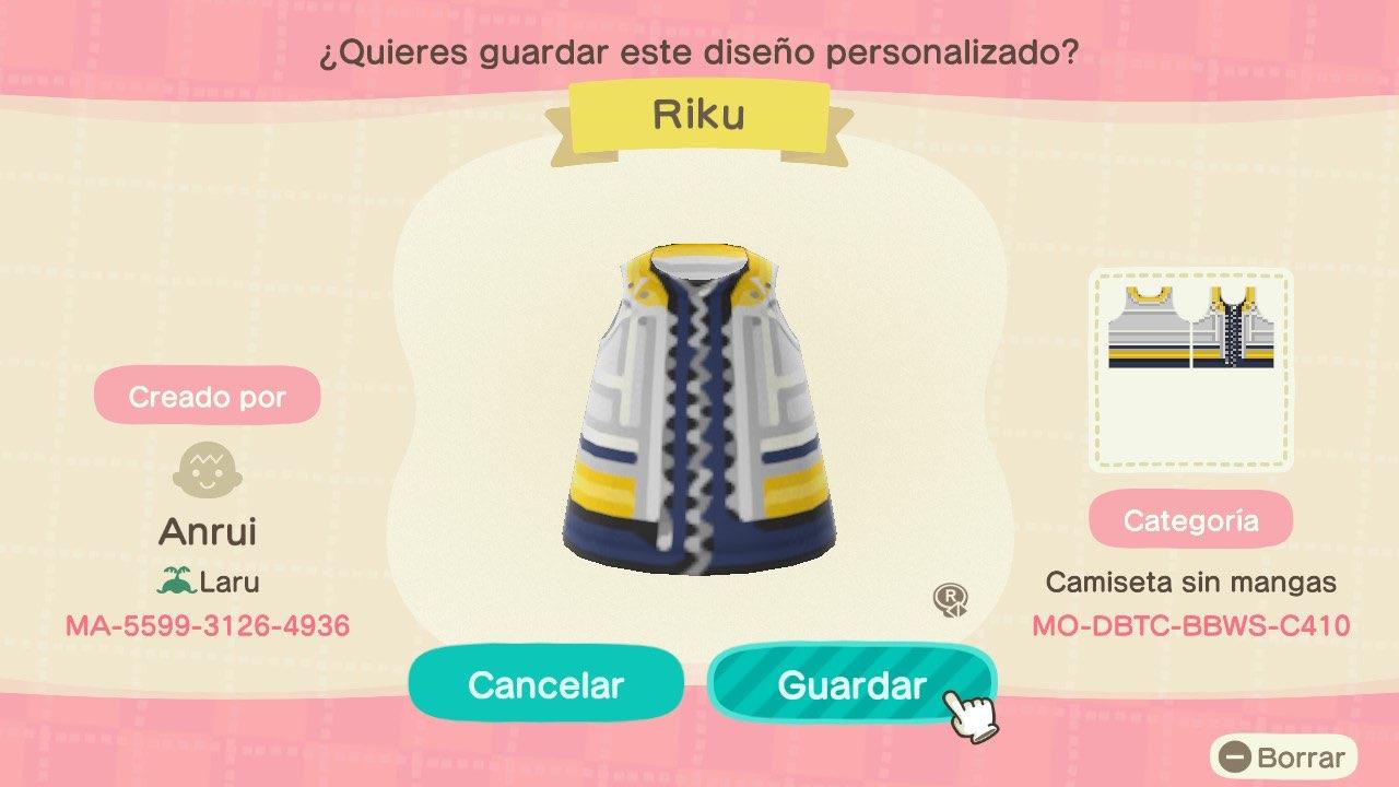 Animal Crossing Design Code: MO-DBTC-BBWS-C410 KH2 - Riku