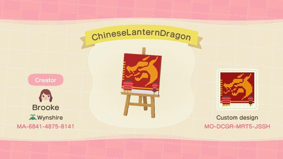 Animal Crossing Design Code: MO-DCGR-MRT5-JSSH ChineseLanternDragon