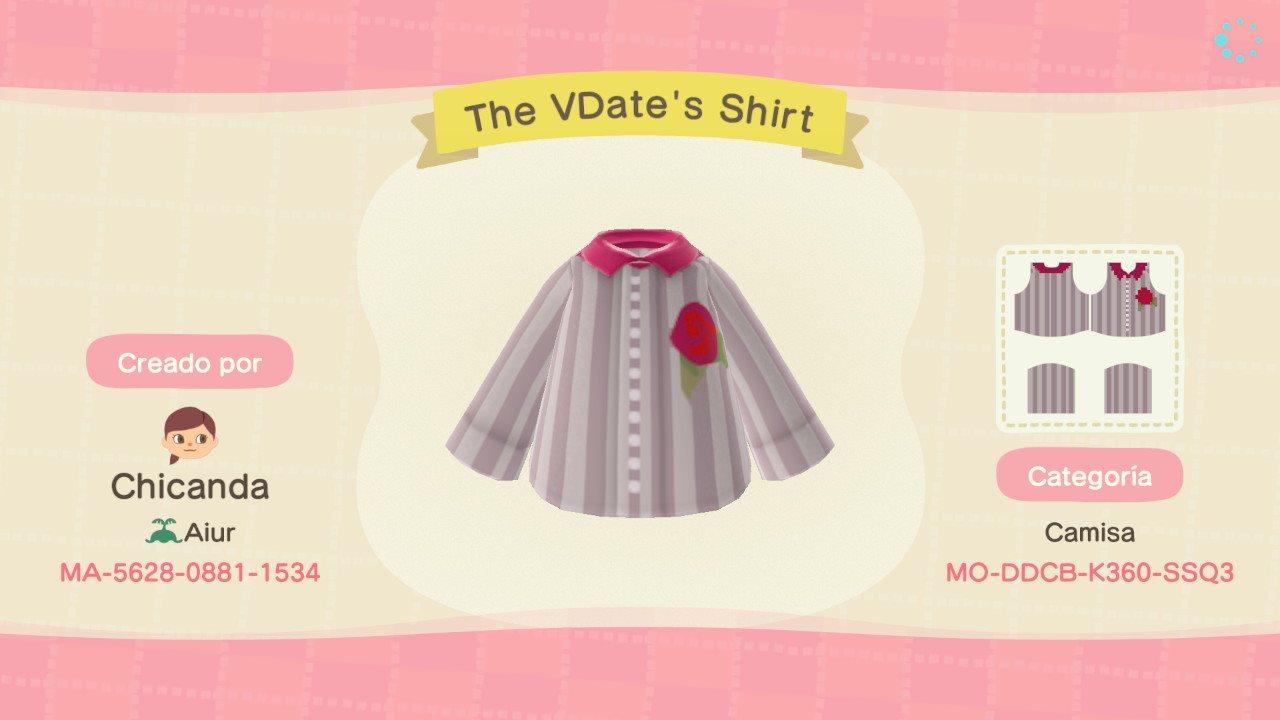 Animal Crossing Design Code: MO-DDCB-K360-SSQ3 The VDate's Shirt
