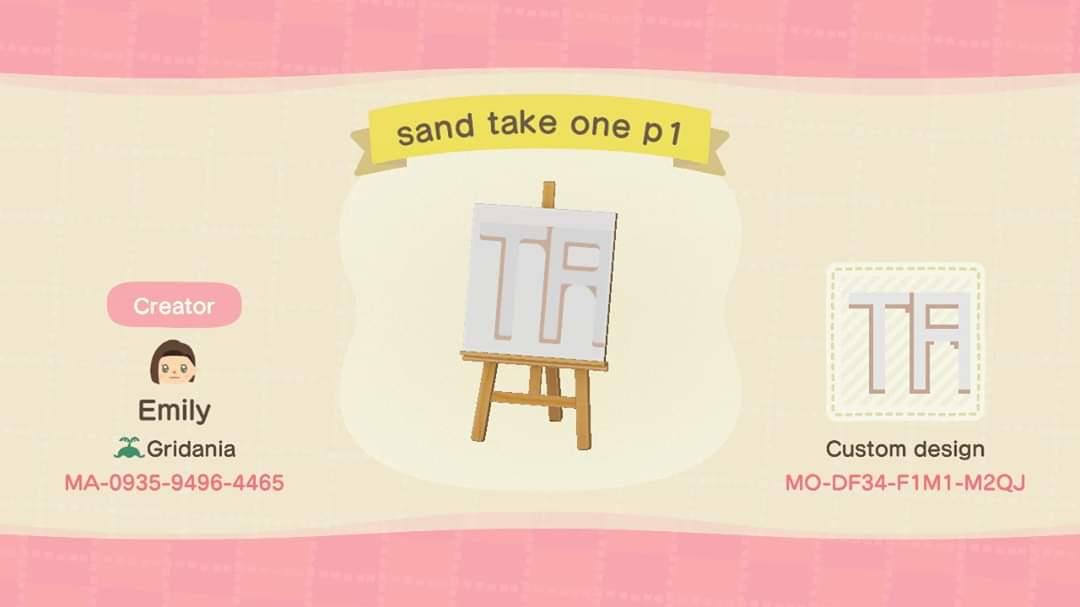 Animal Crossing Design Code: MO-DF34-F1M1-M2QJ Sand take one p1