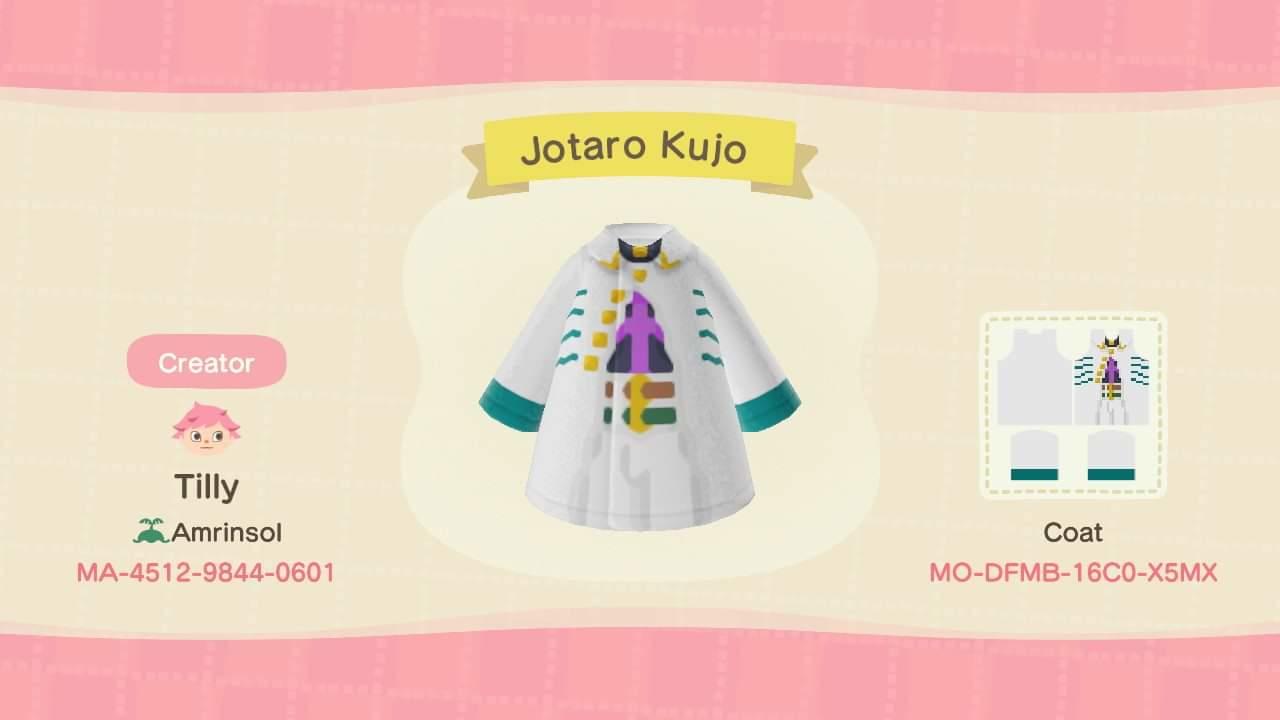 Animal Crossing Design Code: MO-DFMB-16C0-X5MX Jotaro Kujo