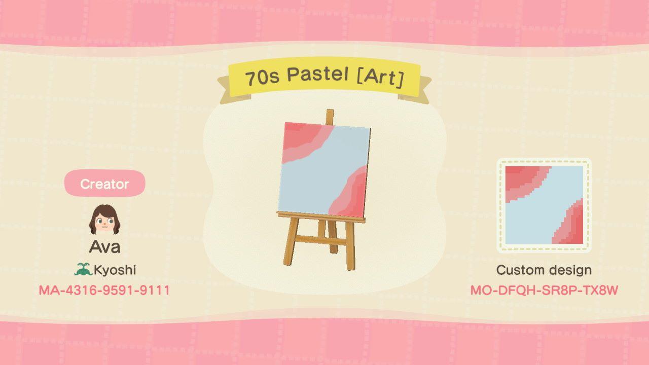 Animal Crossing Design Code: MO-DFQH-SR8P-TX8W 70's Pastel [Art]