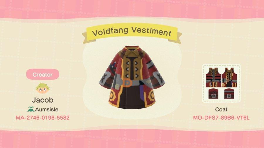 Animal Crossing Design Code: MO-DFS7-89B6-VT6L Voidfang Vestiment
