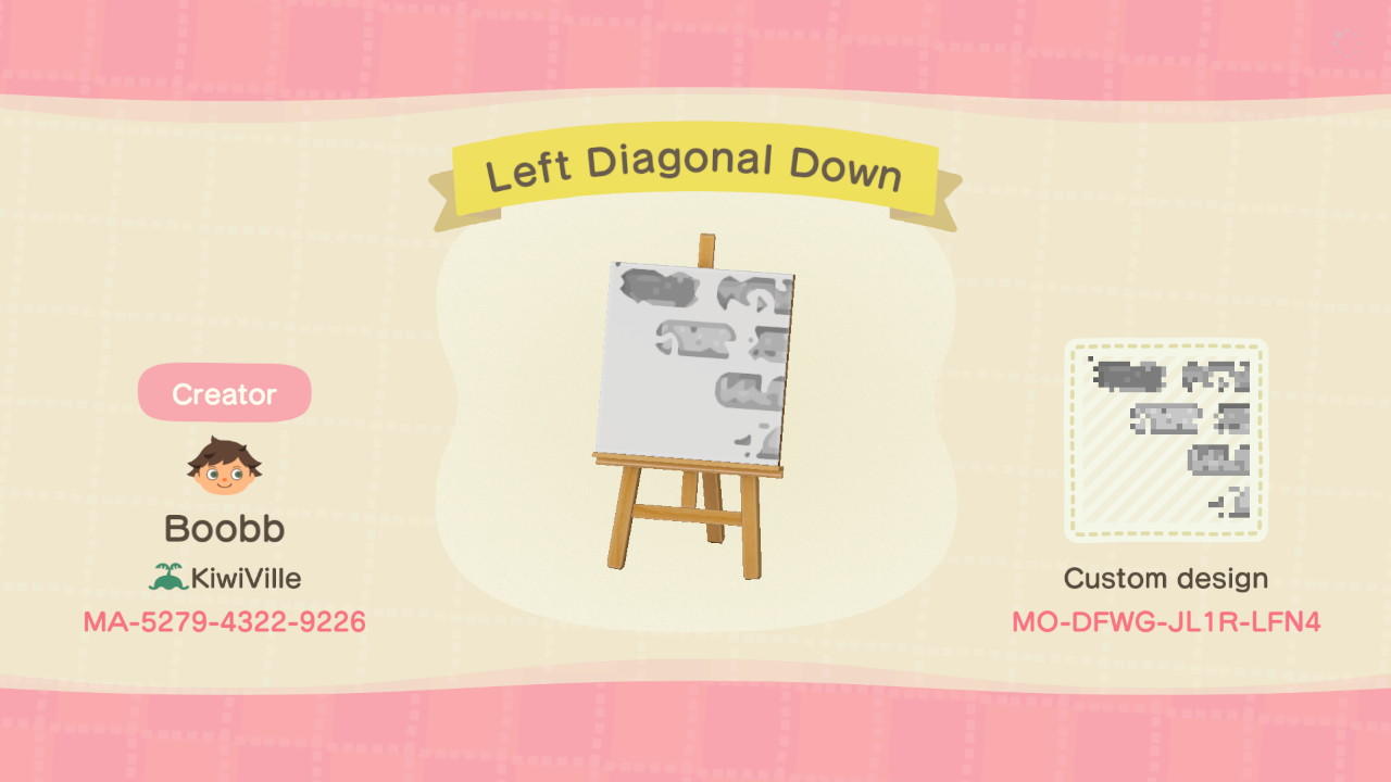 Animal Crossing Design Code: MO-DFWG-JL1R-LFNR Stone Brick Diagonal