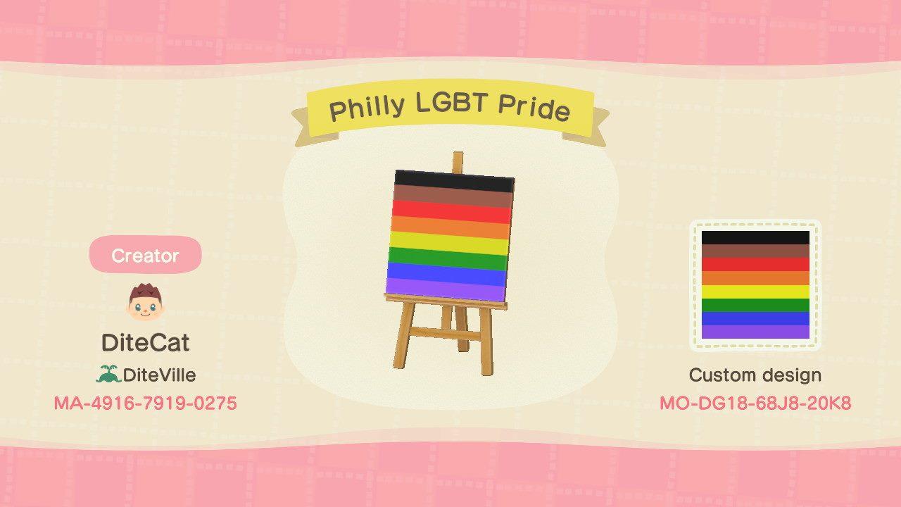 Animal Crossing Design Code: MO-DG18-68J8-20K8 Philly LGBT Pride