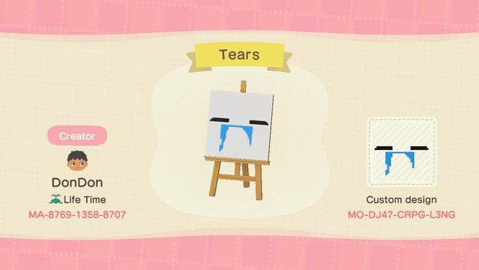 Animal Crossing Design Code: MO-DJ47-CRPG-L3NG Tears