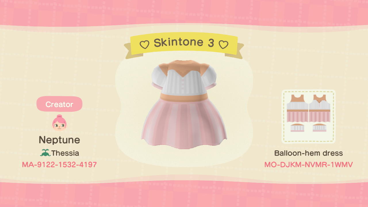 Animal Crossing Design Code: MO-DJKM-NVMR-1WMV ♡ Skintone 3 ♡