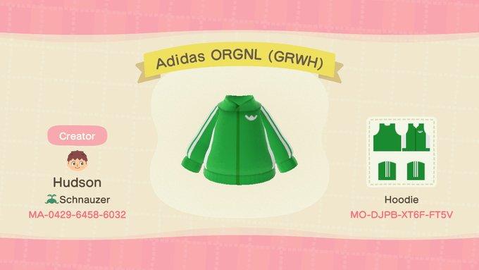 Animal Crossing Design Code: MO-DJPB-XT6F-FT5V Adidas ORGNL (GRWH)