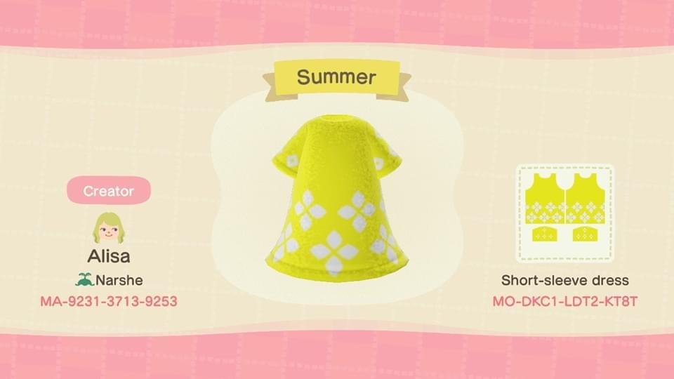 Animal Crossing Design Code: MO-DKC1-LDT2-KT8T Summer