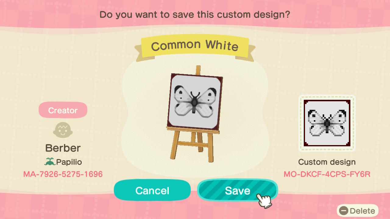 Animal Crossing Design Code: MO-DKCF-4CPS-FY6R Common White