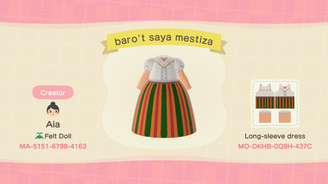 Animal Crossing Design Code: MO-DKHB-0Q9H-437C Baro t Saya (ST3)
