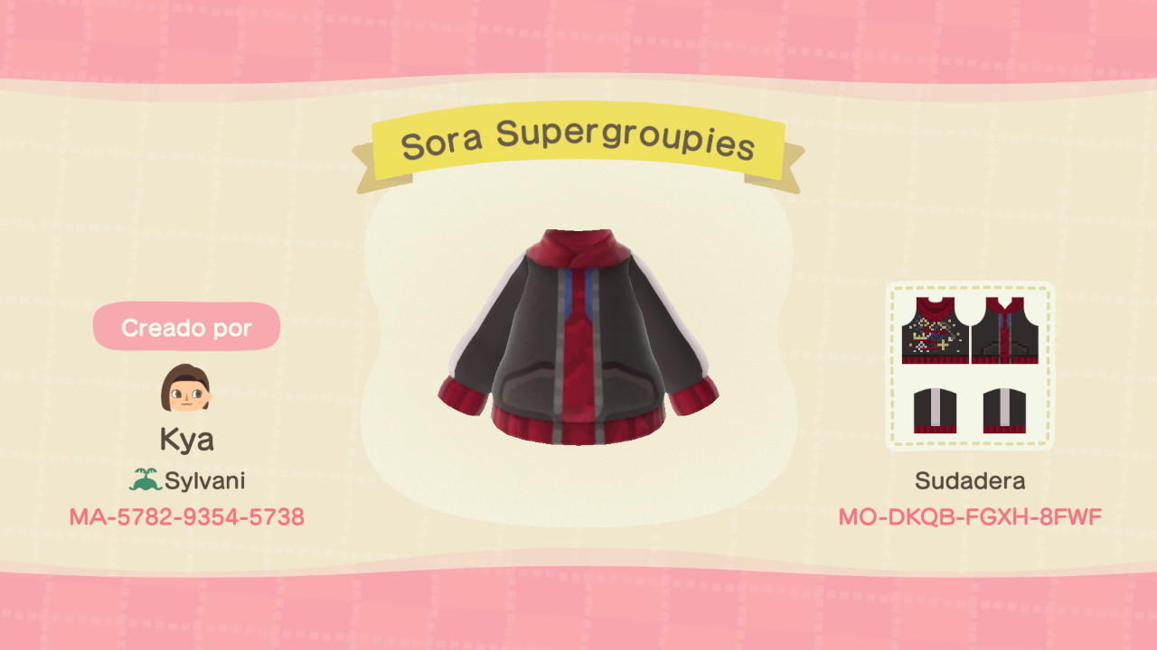 Animal Crossing Design Code: MO-DKQB-FGXH-8FWF Sora supergroupies